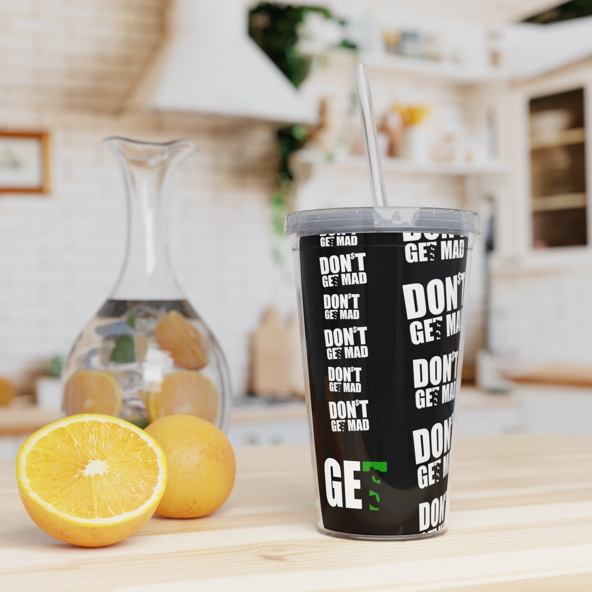 GET$ Plastic Tumbler with Straw